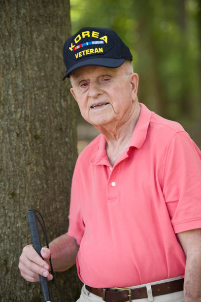 istock Korean War Veteran looking at camera 1423458168