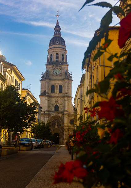 vista da catedral de bourg-en-bresse, frança - bresse - fotografias e filmes do acervo