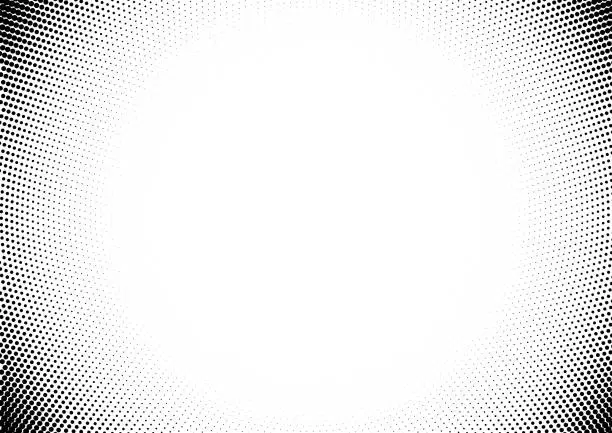 Vector illustration of half tone gradient border frame on white background