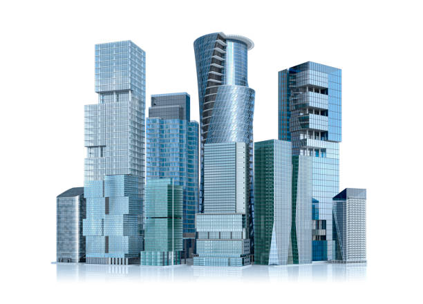 istock City landscape, modern building on a white background. 3d illustration 1423467320