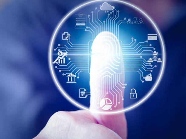 istock Fingerprint scan close up in security concept. 1423482816
