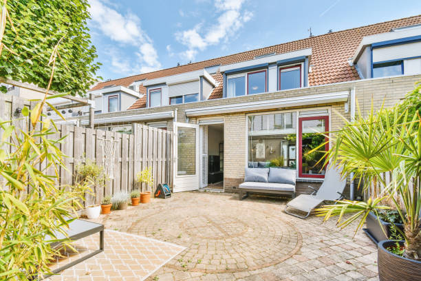 istock The backyard of a modern apartment 1423483925