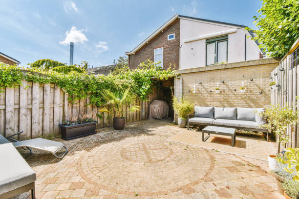 istock The backyard of a modern apartment 1423483948