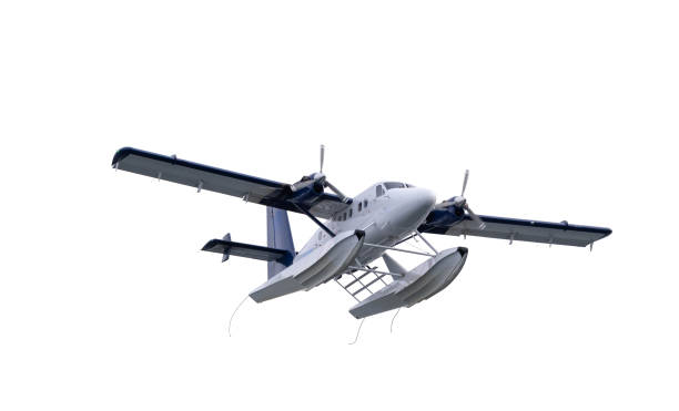 istock Seaplane flying isolated on white background 1423500725