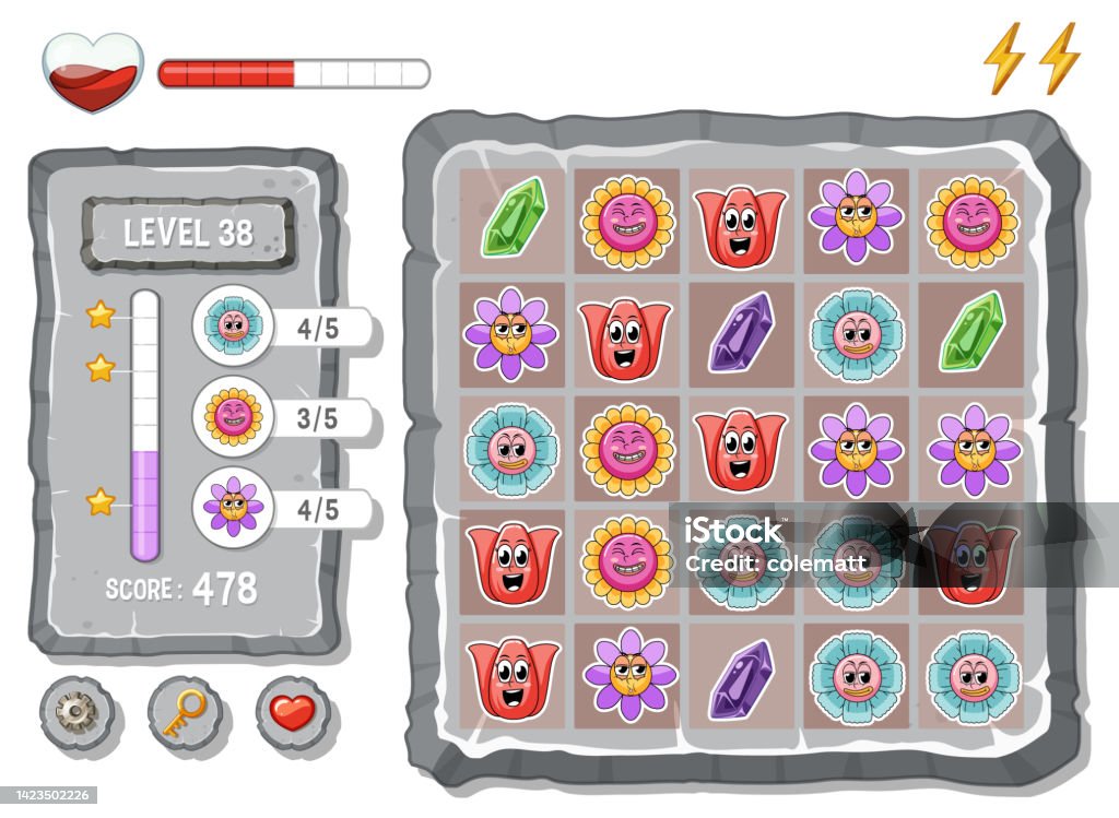 Game Element Template Design Set Stock Illustration - Download Image ...