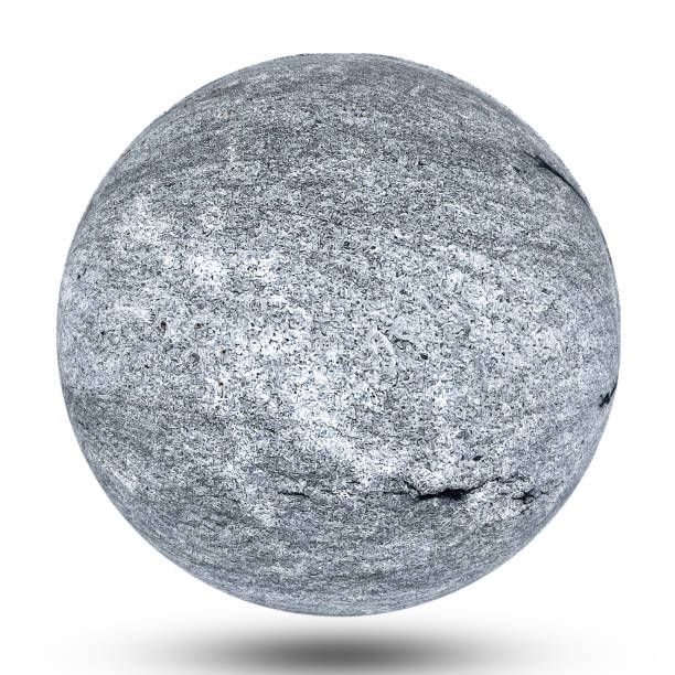 istock 3D granite stone ball surface textures isolated on white background. 1423505904