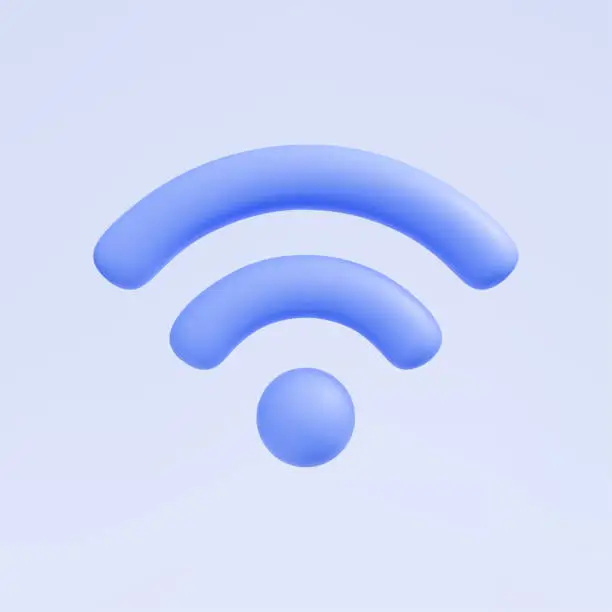 Vector illustration of 3D render wi fi icon isolated on purple background vector illustration.