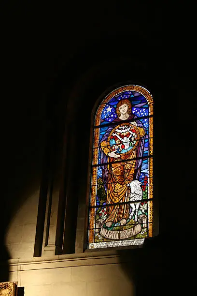 Stained glass in St.Anne's Cathedral in Belfast, Northern Ireland.