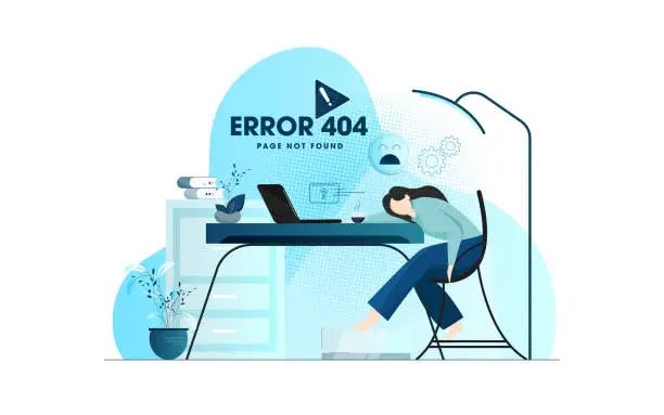 Vector illustration of 404 Error Message Concept