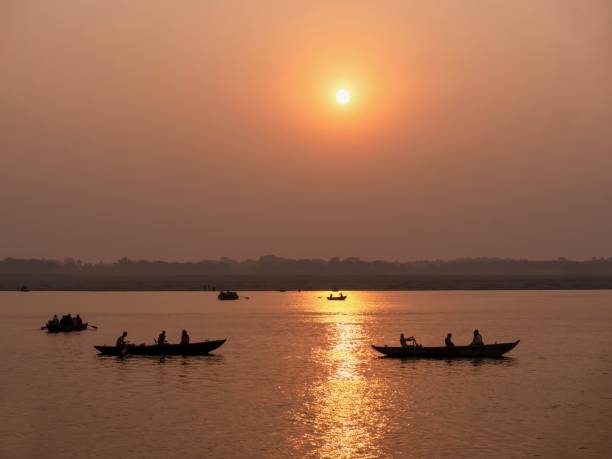 istock Sunrise on the Ganges River in Varanasi, India. 1423508974