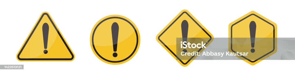 Warning Sign Bitmap Warning Signs Set Stock Illustration - Download Image Now - Advice ...