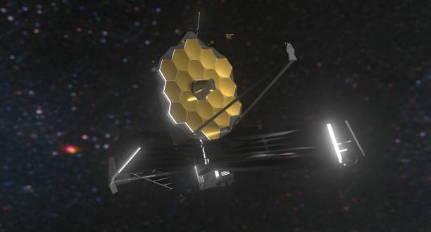 istock James Webb Telescope in outer space on orbit of Earth planet. Sci-fi space collage. Astronomy science 1423513472