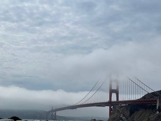 istock Looking up at the Golden Gate Bridge in the mist 1423515203