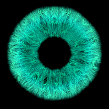 Isolated of green human iris (3D Rendering)