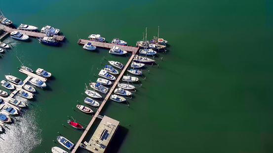 Aerial view of Lakes Entrance in the Gippsland Lakes Victoria