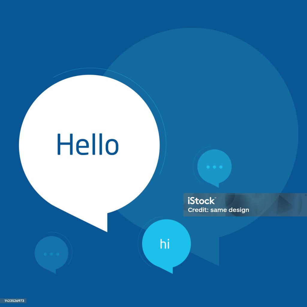 Hello Chatters Hello Chat Bubble For Messenger Stock Illustration - Download Image Now ...