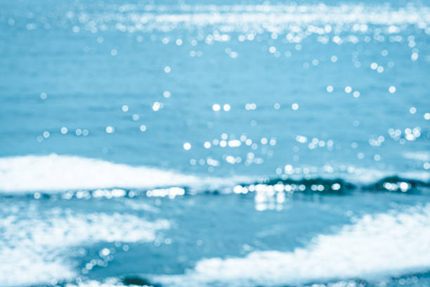 istock Defocused blue ocean background with bokeh 1423530529