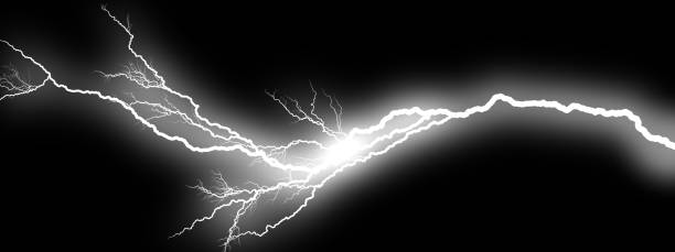 istock 3D illustration of glowing lightning on black background 1423533558