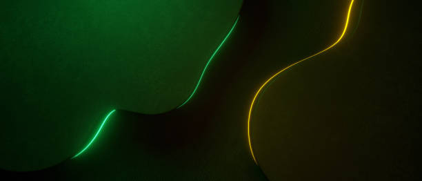 istock Colored Dynamic Abstract Minimal Background with Green and Yellow light Rough Texture. 3D  Illustration 1423536792