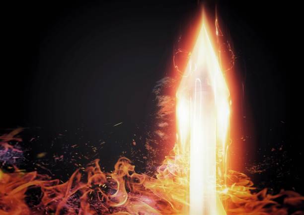 istock 3D illustration of fire arrows 1423537293