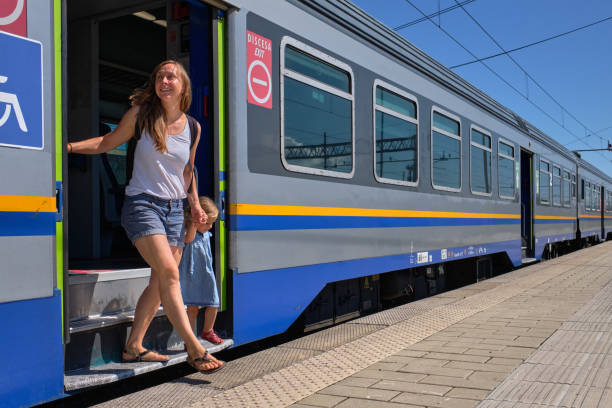 Woman taking the scenic train to Machu Picchu in Peru