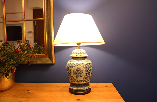 Old-fashioned vintage table lamp