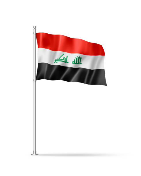 Iraqi flag isolated on white Iraq flag, 3D illustration, isolated on white iraqi flag stock pictures, royalty-free photos & images