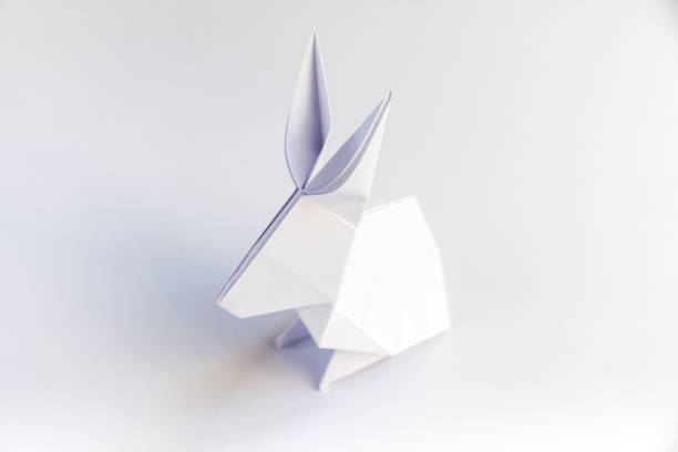 istock Paper rabbit origami isolated on a white background 1423540925