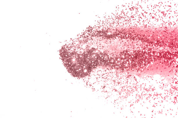 istock Pink glitter sparkles on white background 1423541744