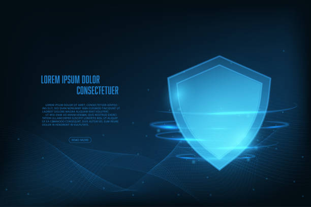 technology no.229 Vector shield with glowing effect. Security data concept. Technology abstract background. shielding stock illustrations