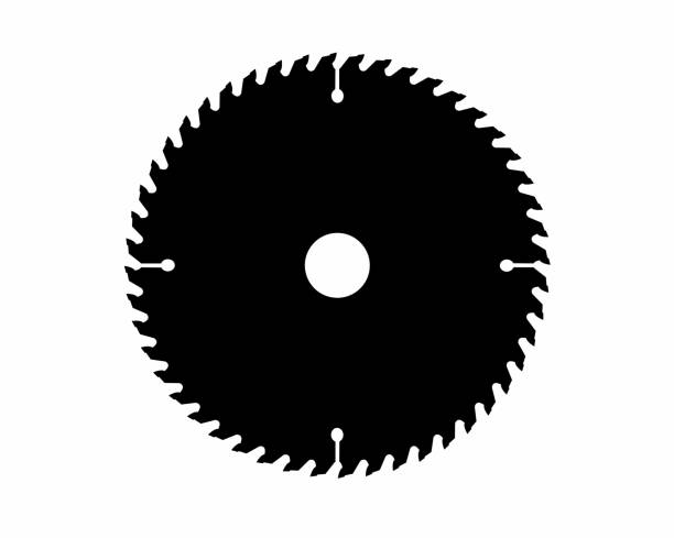 ilustrações, clipart, desenhos animados e ícones de vetor da lâmina da serra - circular saw