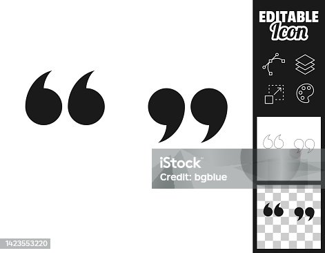istock Quotation marks. Icon for design. Easily editable 1423553220