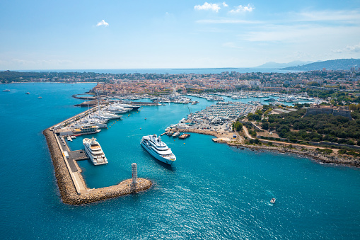 Kusadasi, Turkey - June 09, 2015: Cruise ship Celestyal Olimpia at port of Kusadasi at Turkey on June 09, 2015
