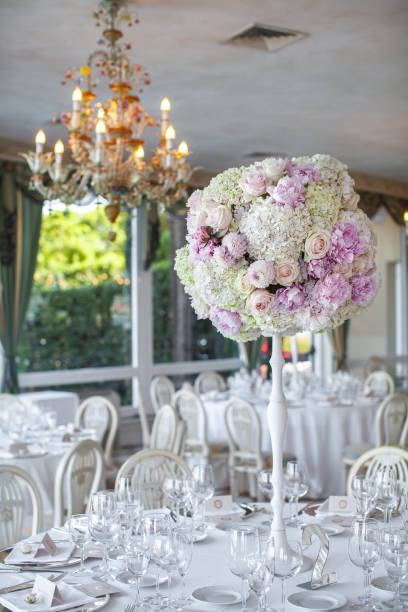 istock Decorated served table for wedding party or other event 1423554428