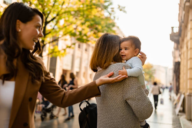 istock Enjoying the walk with daughter and grandson 1423557045