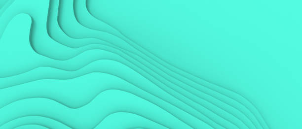 istock Creative idea. Abstract Background. Futuristic paper Curve and Wave design for digital art concept on green ,coordination, copy space, card, copy space, software, banner, website -3d Rendering 1423557050