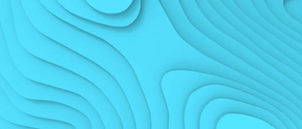istock Creative idea. Abstract Background. Futuristic Curve and digital Wave design for paper cut concept on Blue. copy space, digital data, banner, website -3d Rendering 1423557054
