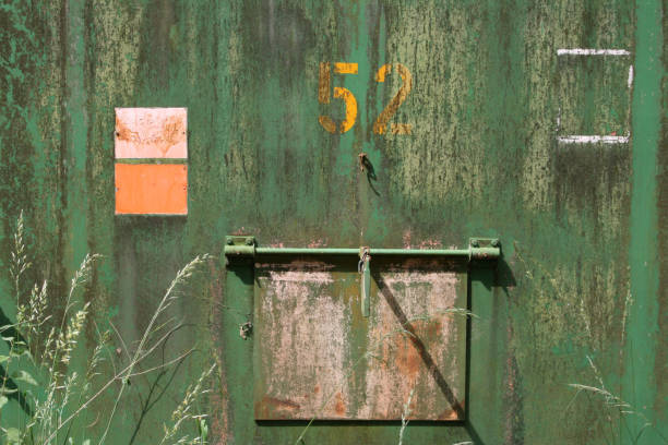 istock Rusty green and orange metal number 52 1423558417