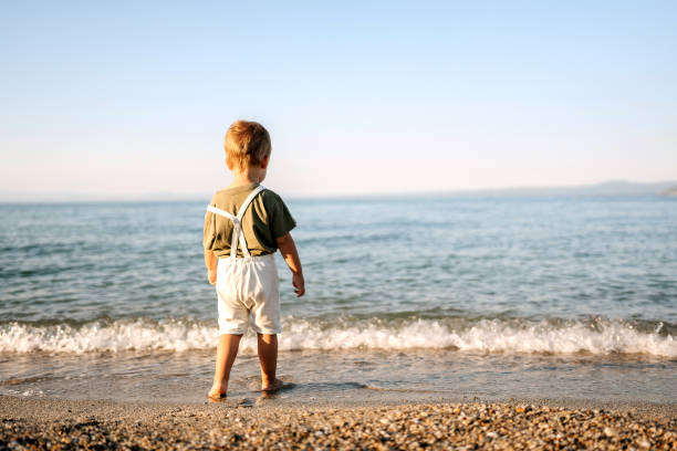 istock Cute little boy on the beach 1423561228
