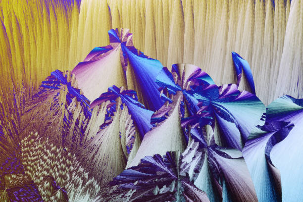 istock Colorful micro crystals in polarized light. Photo through a microscope 1423562384