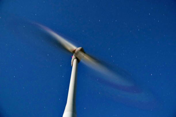 istock Wind turbine at night 1423562851