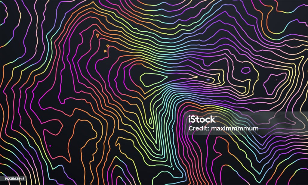 Height Map Loop Patten Holographic Topography Pattern Vector Illustration Of Heights Map ...