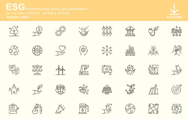 ESG,Environmental, Social, and Governance Special Lineal Icons , Editable Stroke , 64x64 Pixel Perfect ESG,Environmental, Social, and Governance Special Lineal Icons , Editable Stroke , 64x64 Pixel Perfect international politics stock illustrations