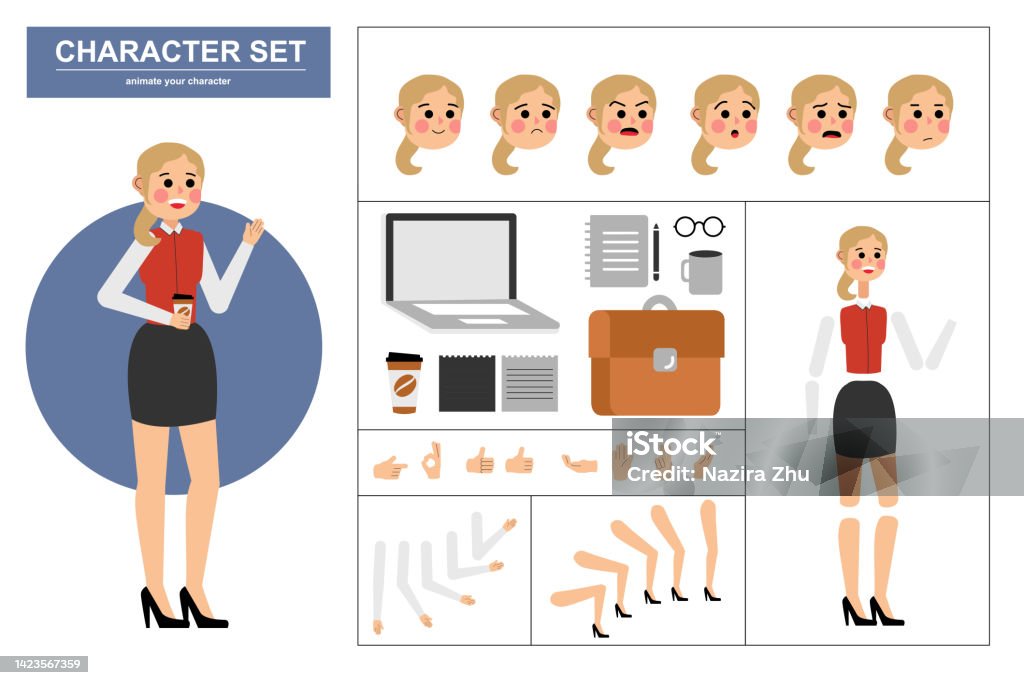 Ilustración de 34 Ver Personajes Animados Constructor De Personajes De Mujer De Oficina Con Varios Puntos De Vista Emociones De Cara Poses Gestos Y Herramientas De Oficina Estilo De Dibujos Animados Ilustración Ilustración de 34 Ver Personajes Animados Constructor De Personajes De Mujer De Oficina Con Varios Puntos De Vista Emociones De Cara Poses Gestos Y Herramientas De Oficina Estilo De Dibujos Animados Ilustración