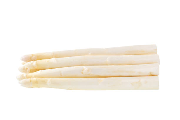 istock Fresh white asparagus isolated on white background. 1423568243