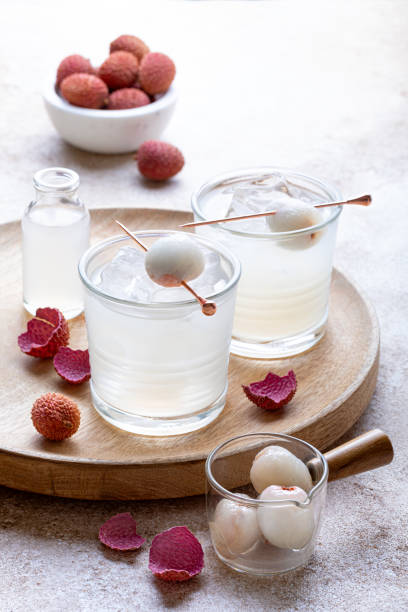 istock Honey Lime and Lychee cocktail. Lime soda ginger refreshing summer drink. Lychee fizz sparkling mocktail 1423568461