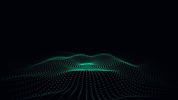 istock Abstract music sound wave. Dark cyberspace with moving particles. Vector futuristic circle wave with digital database. Big data analytics. 1423573655