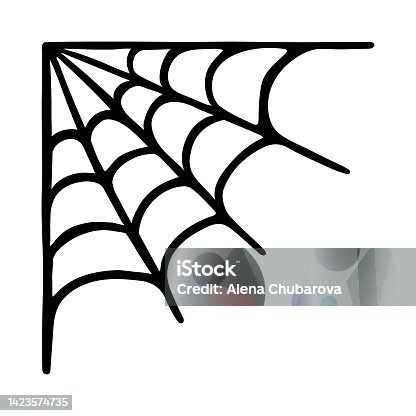 istock Vector doodle corner spider web 1423574735