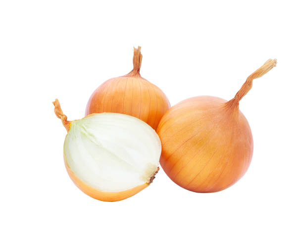 istock Fresh ripe onions isolated on a white background 1423576846