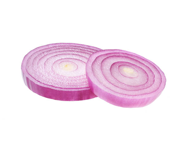 istock Sliced red onion rings isolated on white background with clipping path. 1423577489